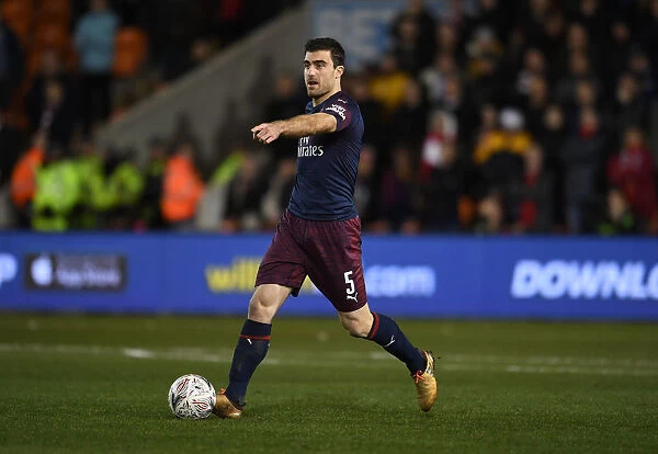 Sokratis of Arsenal in FA Cup Third Round Clash against Blackpool