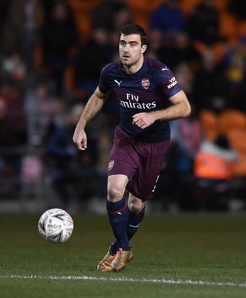 Sokratis of Arsenal in FA Cup Third Round Clash vs Blackpool