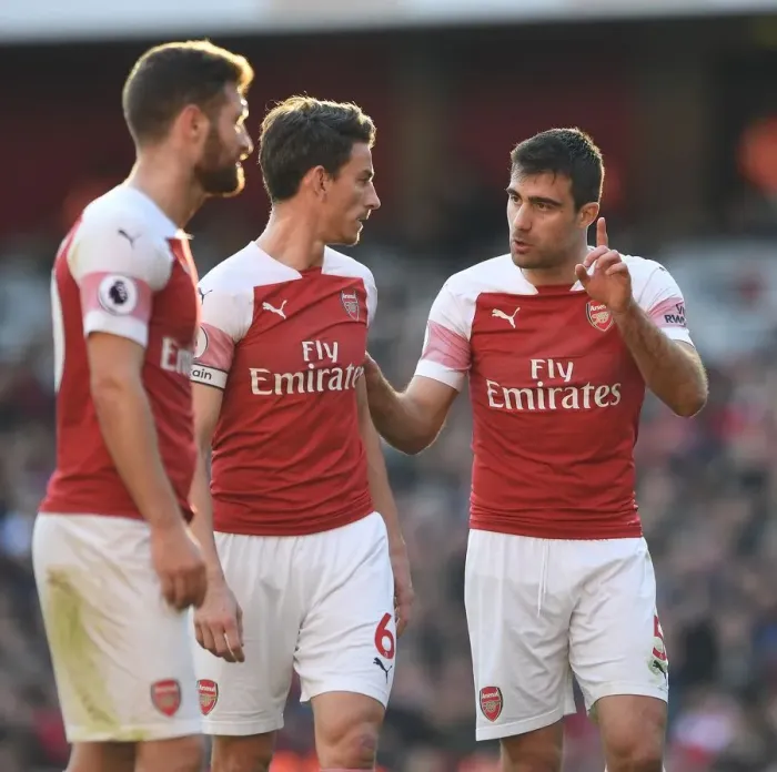 Framed Print : Sokratis and Laurent Koscielny (Arsenal)