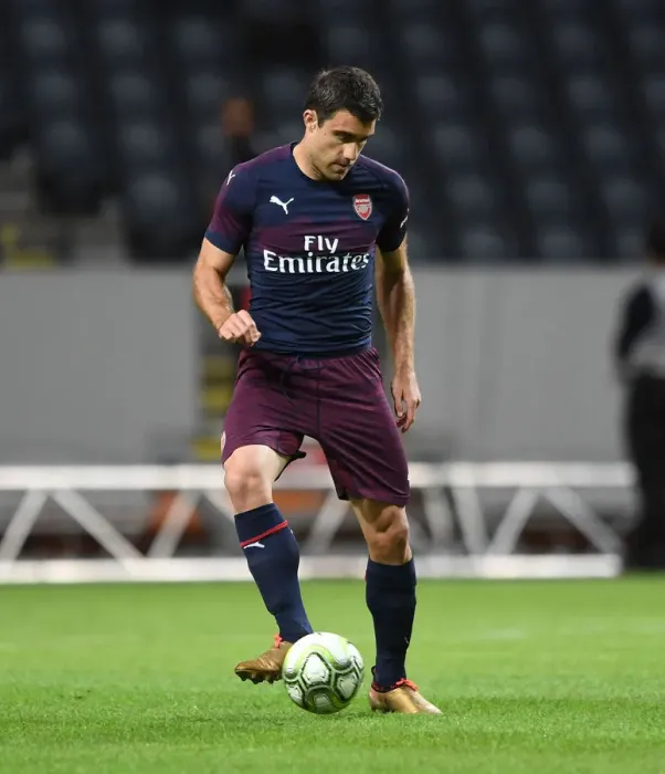 Framed Print : Sokratis Papastathopoulos of Arsenal in Action against SS Lazio during Pre-Season Friendly in Stockholm, 2018