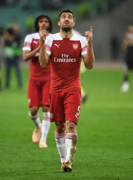 Framed Print : Sokratis Reacts After Arsenal's UEFA Europa League Clash Against Qarabag in Baku Framed Print : Sokratis Reacts After Arsenal's UEFA Europa League Clash Against Qarabag in Baku
