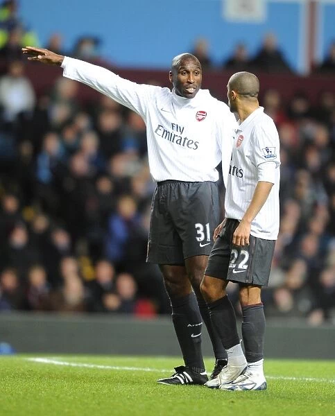 Sol Campbell and Gael Clichy (Arsenal). Aston Villa 0: 0 Arsenal. Barclays Premier League