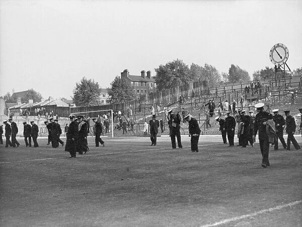 The last spectators are seen leaving the ground