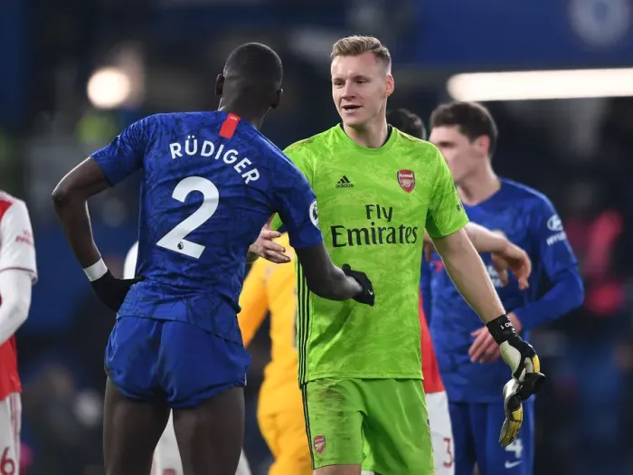 Framed Print : Sportsmanship Shines: Leno and Rudiger's Heartwarming Moment of Unity Amidst Chelsea-Arsenal Rivalry (2020)