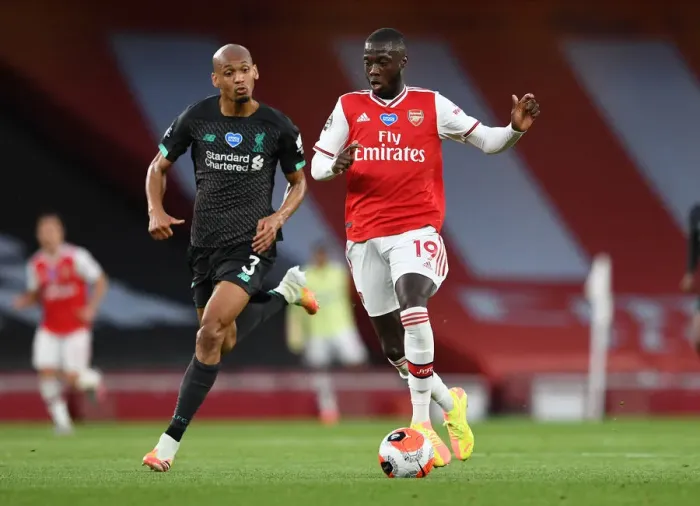 Framed Print : Empty Stadium Showdown: Pepe vs. Fabinho - Arsenal vs. Liverpool, Premier League 2019-2020 Framed Print : Empty Stadium Showdown: Pepe vs. Fabinho - Arsenal vs. Liverpool, Premier League 2019-2020