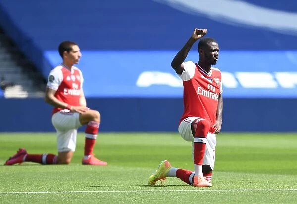 Empty Stands: Pepe Takes a Knee as Arsenal Face Brighton in Pandemic-Hit Premier League