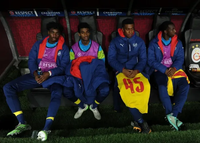 Framed Print : Stefan O Connor, Gedion Zelalem, Alex Iwobi and Glen Kamara (Arsenal). Galatasaray 1: 4 Arsenal Framed Print : Stefan O Connor, Gedion Zelalem, Alex Iwobi and Glen Kamara (Arsenal). Galatasaray 1: 4 Arsenal