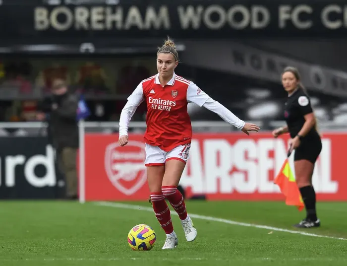 Framed Print : Steph Catley in Action: Arsenal Women vs. Everton Women (FA Women's Super League 2022-23)