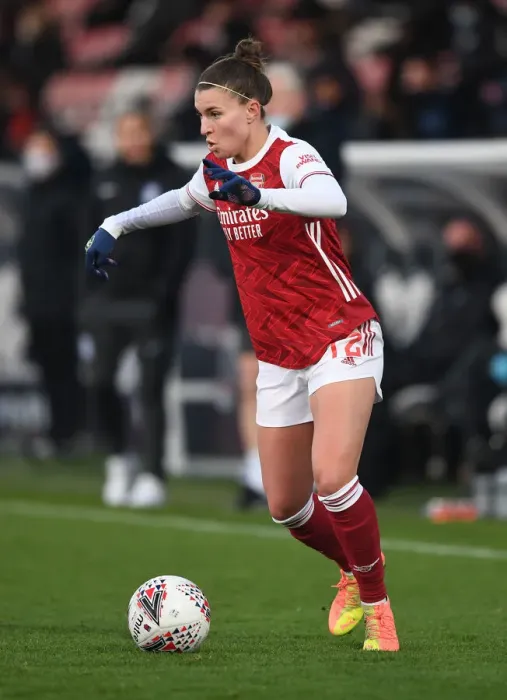 Framed Print : Steph Catley in Action: Arsenal Women vs Birmingham City Women, FA WSL Match, 2020-21