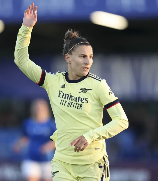 Framed Print : Steph Catley in Action: Everton Women vs Arsenal Women, FA WSL 2021-22