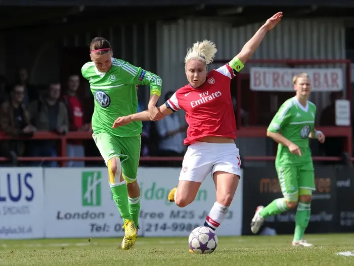 Framed Print : Steph Houghton vs. Viola Odebrecht: A Tense Battle in the UEFA Women's Champions League Semi-Finals