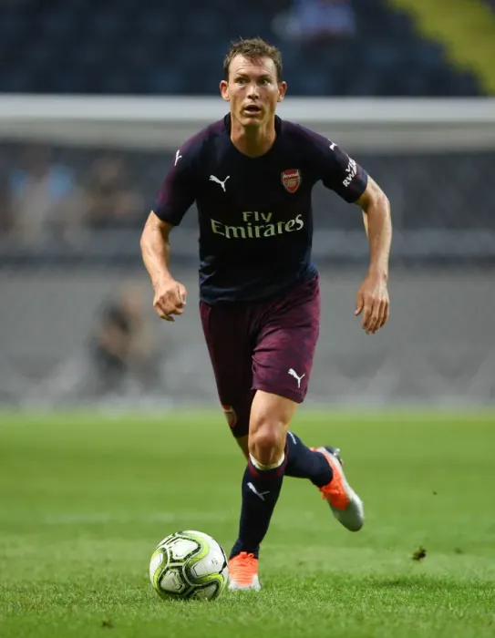 Framed Print : Stephan Lichtsteiner in Action: Arsenal vs. SS Lazio, Stockholm 2018