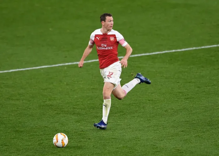 Framed Print : Stephan Lichtsteiner in Action: Arsenal vs Sporting CP, UEFA Europa League 2018-19