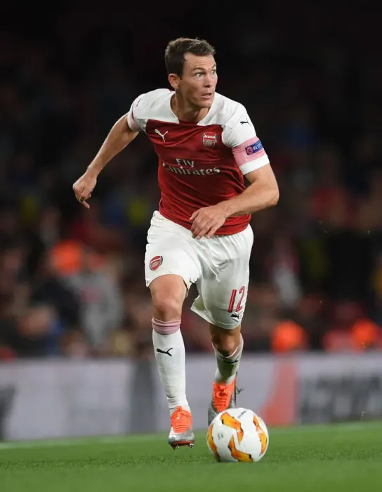 Framed Print : Stephan Lichtsteiner in Action: Arsenal vs Vorskla Poltava, UEFA Europa League 2018-19