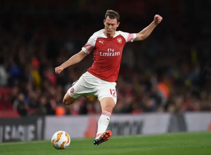 Framed Print : Stephan Lichtsteiner in Action: Arsenal vs Vorskla Poltava, UEFA Europa League 2018-19