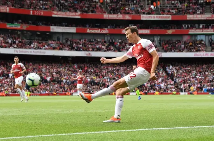 Framed Print : Stephan Lichtsteiner (Arsenal). Arsenal 0: 2 Manchester City