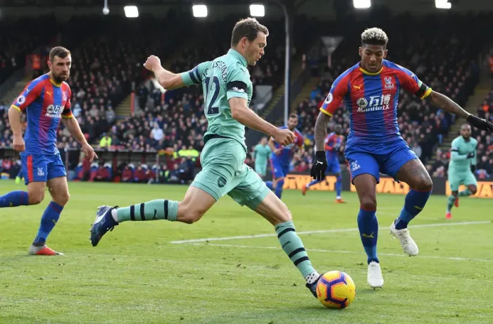 Framed Print : Stephan Lichtsteiner vs. Patrick van Aanholt: Battle at Selhurst Park - Crystal Palace vs. Arsenal FC, Premier League 2018-19 Framed Print : Stephan Lichtsteiner vs. Patrick van Aanholt: Battle at Selhurst Park - Crystal Palace vs. Arsenal FC, Premier League 2018-19