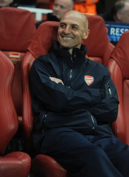 Framed Print : Steve Bould: Arsenal Assistant Manager - Arsenal vs Olympiacos, UEFA Champions League (2012-13) Framed Print : Steve Bould: Arsenal Assistant Manager - Arsenal vs Olympiacos, UEFA Champions League (2012-13)