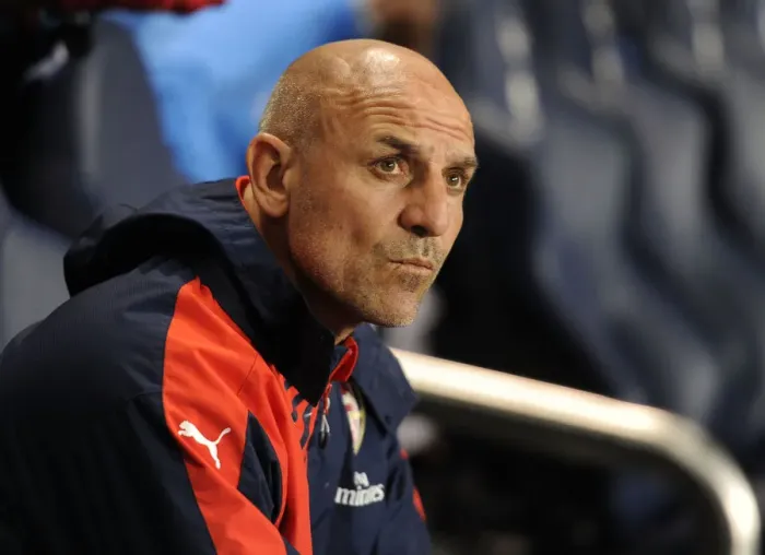 Framed Print : Steve Bould, Arsenal Assistant Manager: Pre-Match Focus at Tottenham Hotspur's White Hart Lane