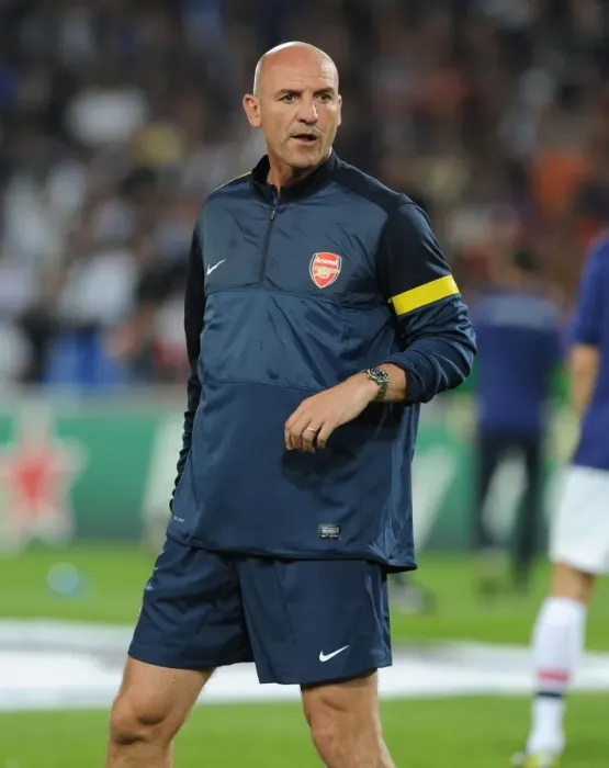 Framed Print : Steve Bould: Arsenal's Assistant Manager Gears Up for Montpellier Clash (2012-13)