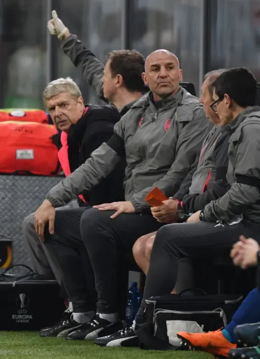 Framed Print : Steve Bould Leads Arsenal's Europa League Charge Against AC Milan Framed Print : Steve Bould Leads Arsenal's Europa League Charge Against AC Milan