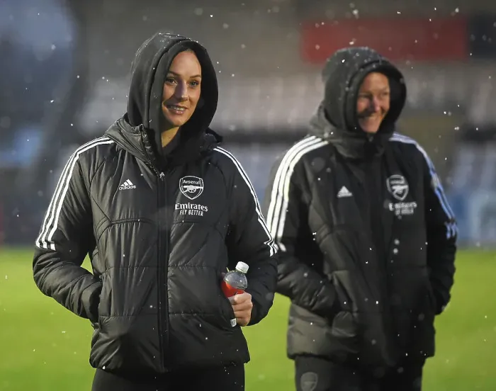 Framed Print : Stina Blackstenius Readies for Arsenal Women's FA WSL Clash Against Liverpool Women at Meadow Park