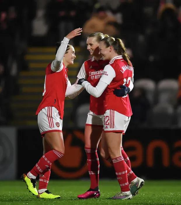 Framed Print : Stina Blackstenius Scores First Goal: Arsenal Women Triumph Over Liverpool Women in FA Women's Super League