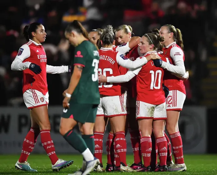Framed Print : Stina Blackstenius Scores Thrilling First Goal for Arsenal Women Against Liverpool Women in FA WSL Match Framed Print : Stina Blackstenius Scores Thrilling First Goal for Arsenal Women Against Liverpool Women in FA WSL Match