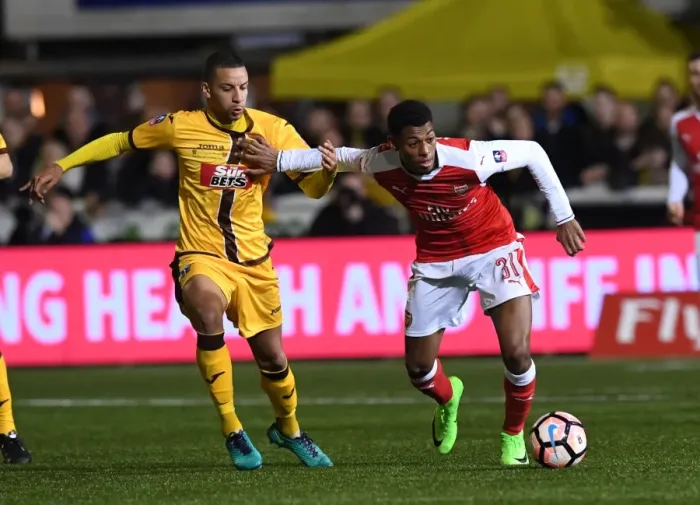 Framed Print : Sutton United vs. Arsenal: The FA Cup Upset - Jeff Reine-Adelaide Breaks Through Framed Print : Sutton United vs. Arsenal: The FA Cup Upset - Jeff Reine-Adelaide Breaks Through