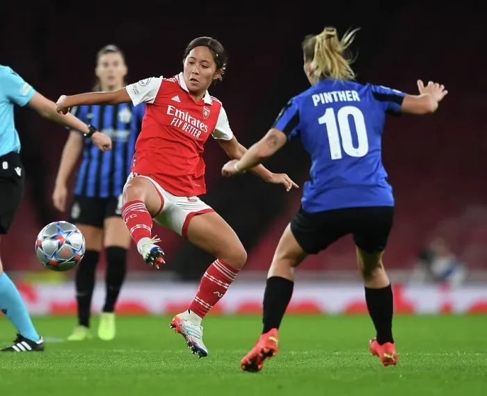 Framed Print : Tense Battle: Arsenal vs. FC Zurich in UEFA Women's Champions League Group C Framed Print : Tense Battle: Arsenal vs. FC Zurich in UEFA Women's Champions League Group C