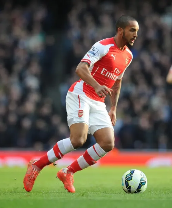 Framed Print : Theo Walcott in Action: Arsenal vs. West Ham United, Premier League 2014-2015