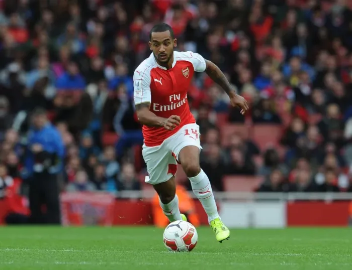 Framed Print : Theo Walcott in Action: Arsenal vs. VfL Wolfsburg at Emirates Cup 2015 / 16