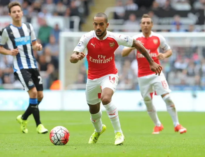 Framed Print : Theo Walcott in Action: Arsenal vs. Newcastle United, Premier League 2015-16