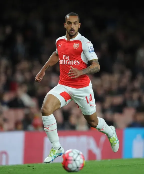 Framed Print : Theo Walcott in Action: Arsenal vs. West Bromwich Albion, Premier League 2015-16