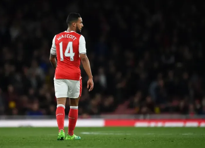 Framed Print : Theo Walcott in Action: Arsenal vs. West Ham United, Premier League 2016-17