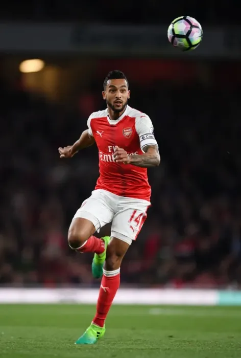 Framed Print : Theo Walcott in Action: Arsenal vs. West Ham United, Premier League 2016-17
