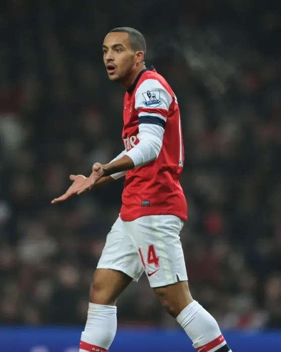 Framed Print : Theo Walcott in Action: Arsenal vs. West Ham United, Premier League 2012-13