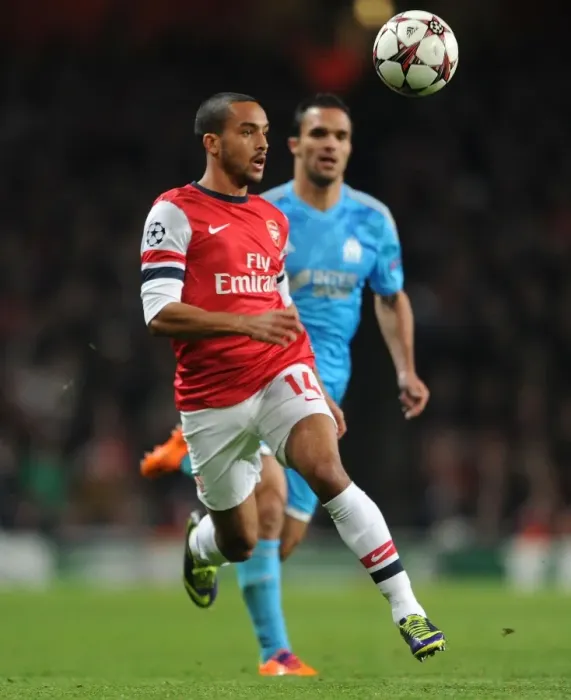 Framed Print : Theo Walcott in Action: Arsenal vs. Olympique de Marseille, UEFA Champions League (2013) Framed Print : Theo Walcott in Action: Arsenal vs. Olympique de Marseille, UEFA Champions League (2013)