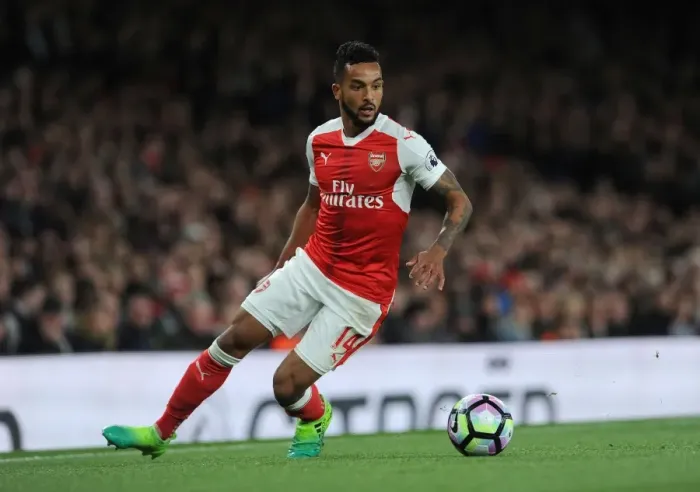 Framed Print : Theo Walcott in Action: Arsenal vs Leicester City, Premier League 2016-17