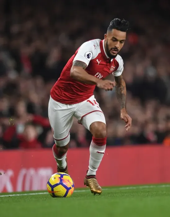 Framed Print : Theo Walcott in Action: Arsenal vs Liverpool, Premier League 2017-18