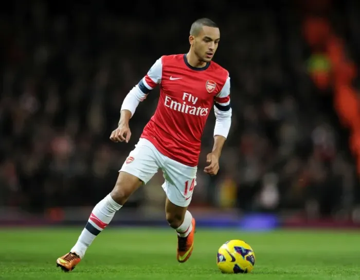 Framed Print : Theo Walcott in Action: Arsenal vs Liverpool, Premier League 2012-13