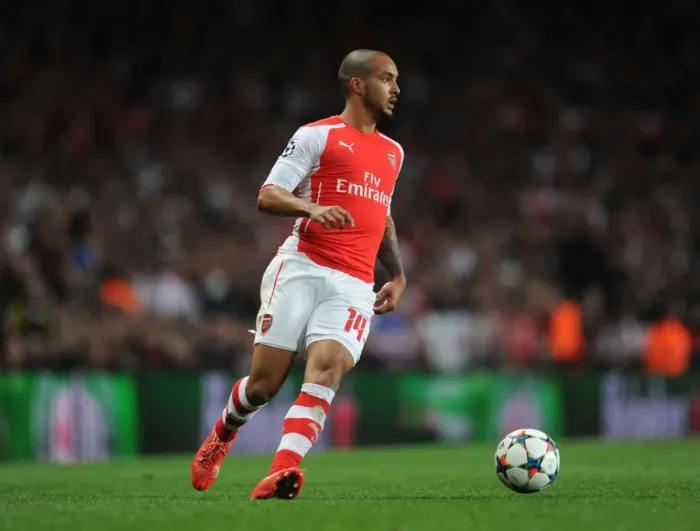 Framed Print : Theo Walcott in Action: Arsenal vs AS Monaco, UEFA Champions League Round of 16, 2015