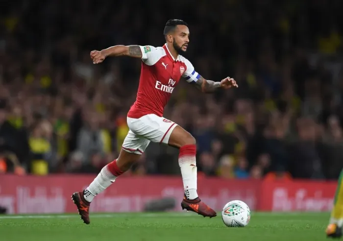 Framed Print : Theo Walcott in Action: Arsenal vs Norwich City, Carabao Cup 2017-18