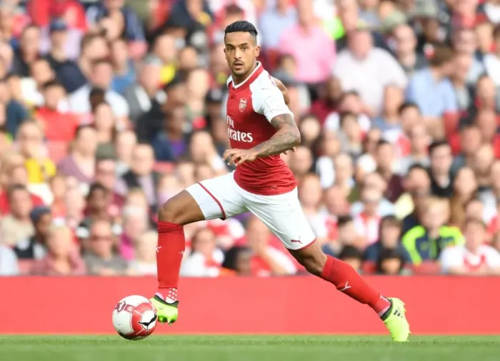 Framed Print : Theo Walcott in Action: Arsenal vs Sevilla FC - Emirates Cup 2017-18