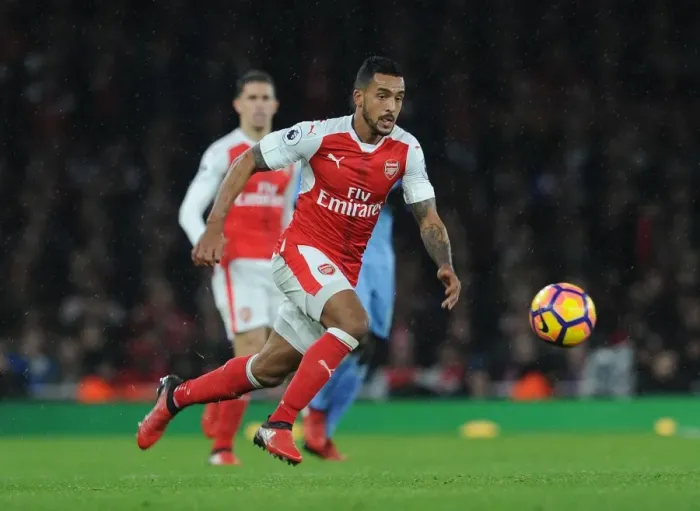 Framed Print : Theo Walcott in Action: Arsenal vs Stoke City, Premier League 2016-17 Framed Print : Theo Walcott in Action: Arsenal vs Stoke City, Premier League 2016-17