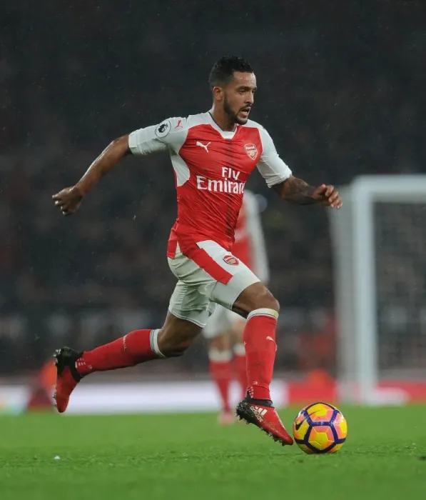Framed Print : Theo Walcott in Action: Arsenal vs Stoke City, Premier League 2016-17