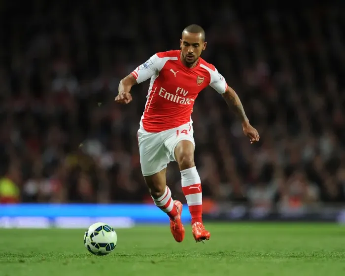 Framed Print : Theo Walcott in Action: Arsenal vs Sunderland, Premier League 2014-15