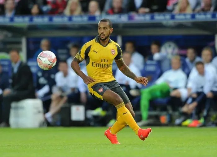 Framed Print : Theo Walcott in Action: Arsenal vs Viking FK (2016-17 Pre-Season Friendly)