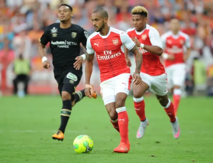 Framed Print : Theo Walcott in Action: Arsenal's Pre-Season Battle against RC Lens, 2016 Framed Print : Theo Walcott in Action: Arsenal's Pre-Season Battle against RC Lens, 2016