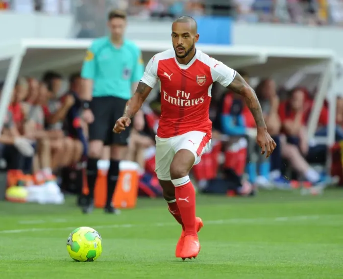 Framed Print : Theo Walcott in Action: Arsenal's Pre-Season Clash against RC Lens, 2016